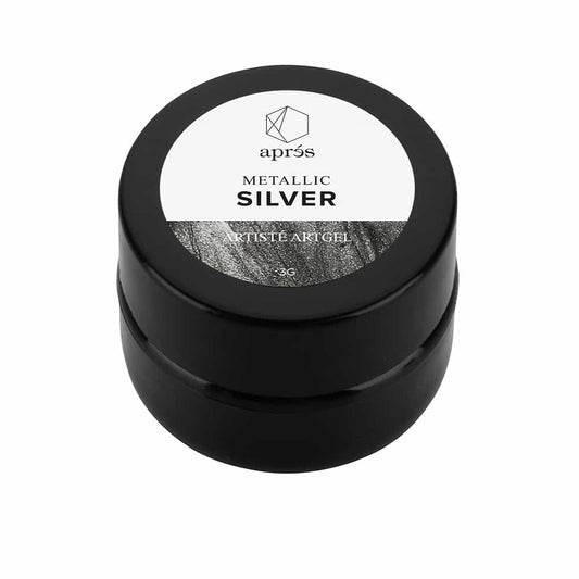 White Smoke Apres Art Gel LED/UV 3g - Metallic Silver APAG-MS