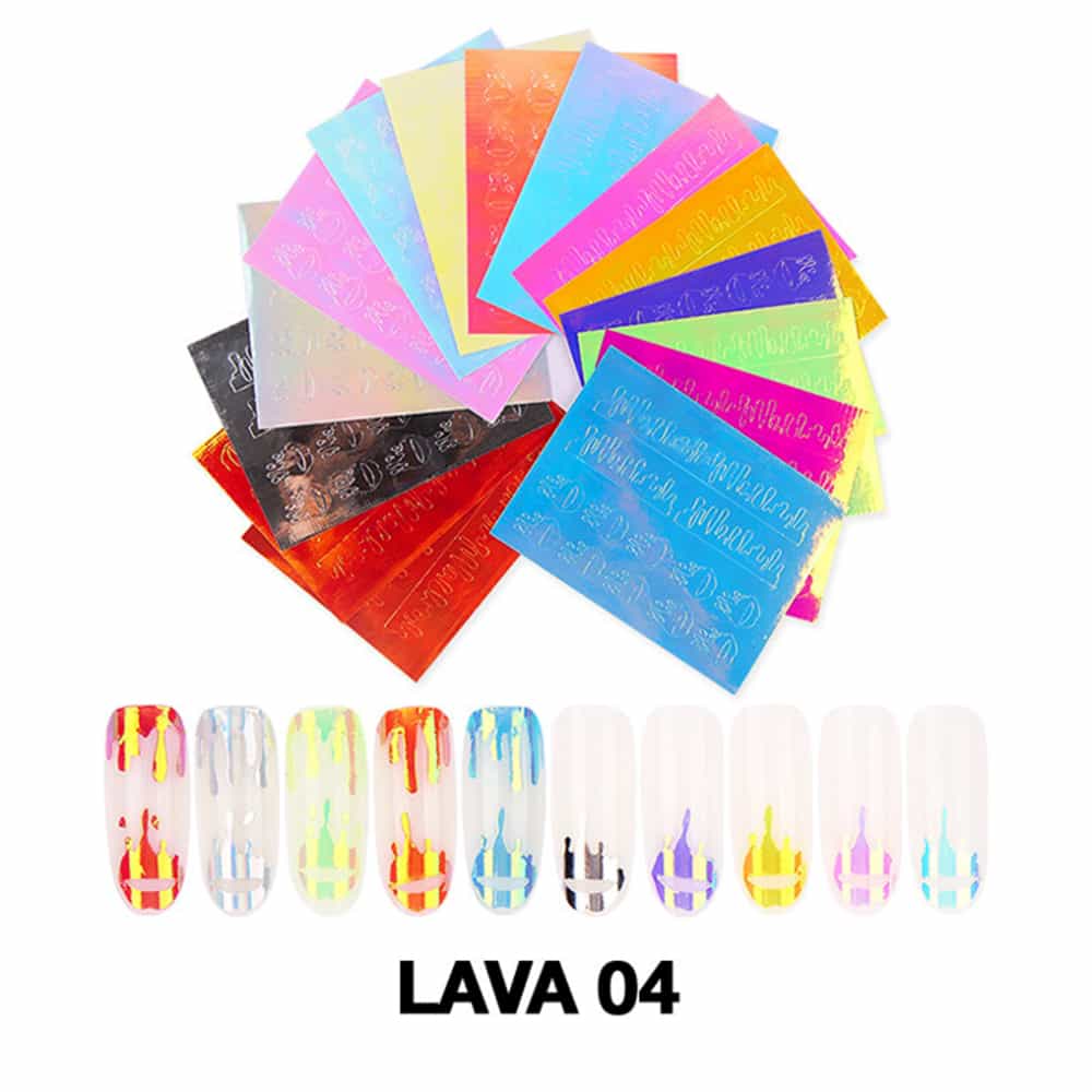 White Smoke Cre8tion Nail Art Sticker 16 pcs Lava 04