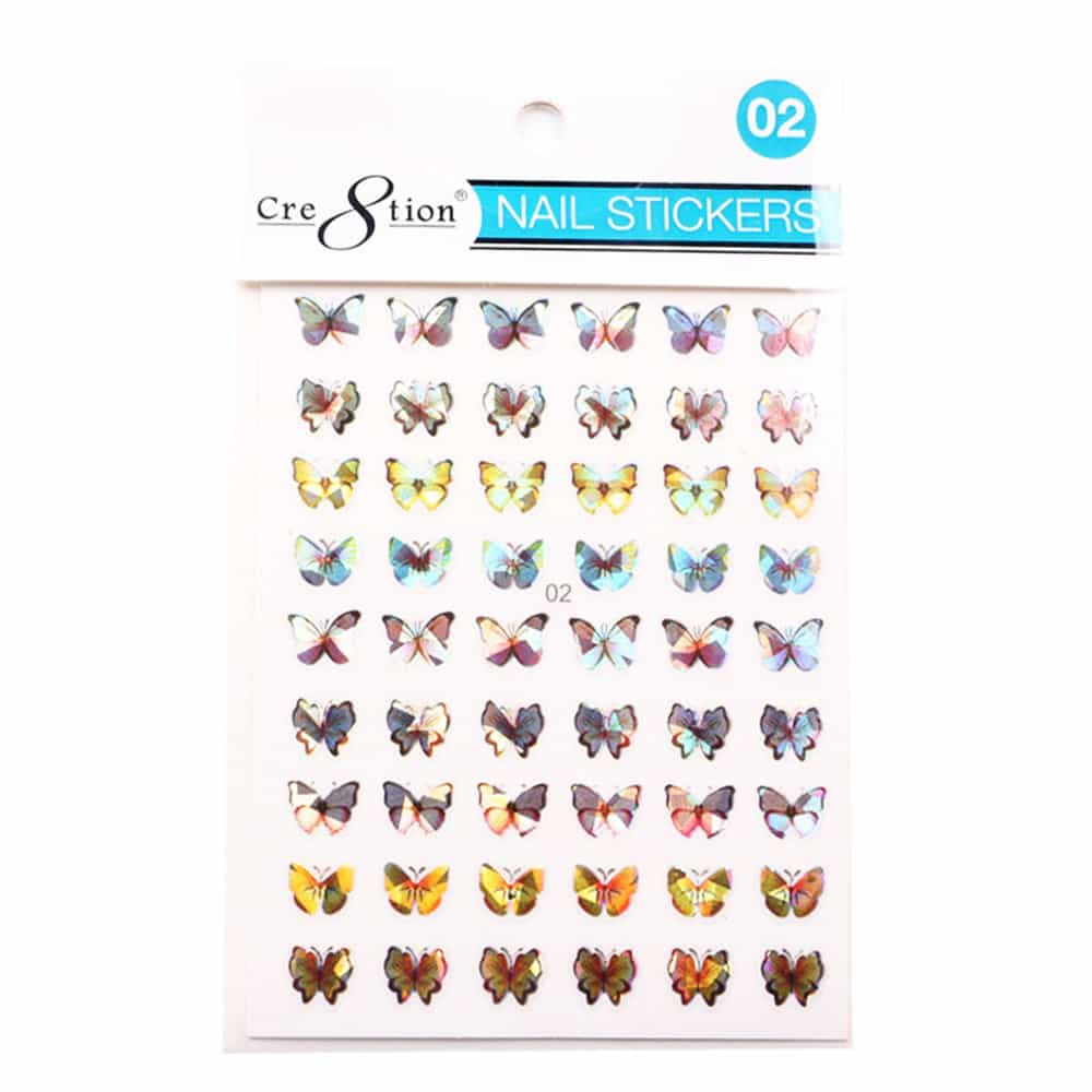 White Smoke Cre8tion Nail Art Sticker Butterfly 02 1101-1110