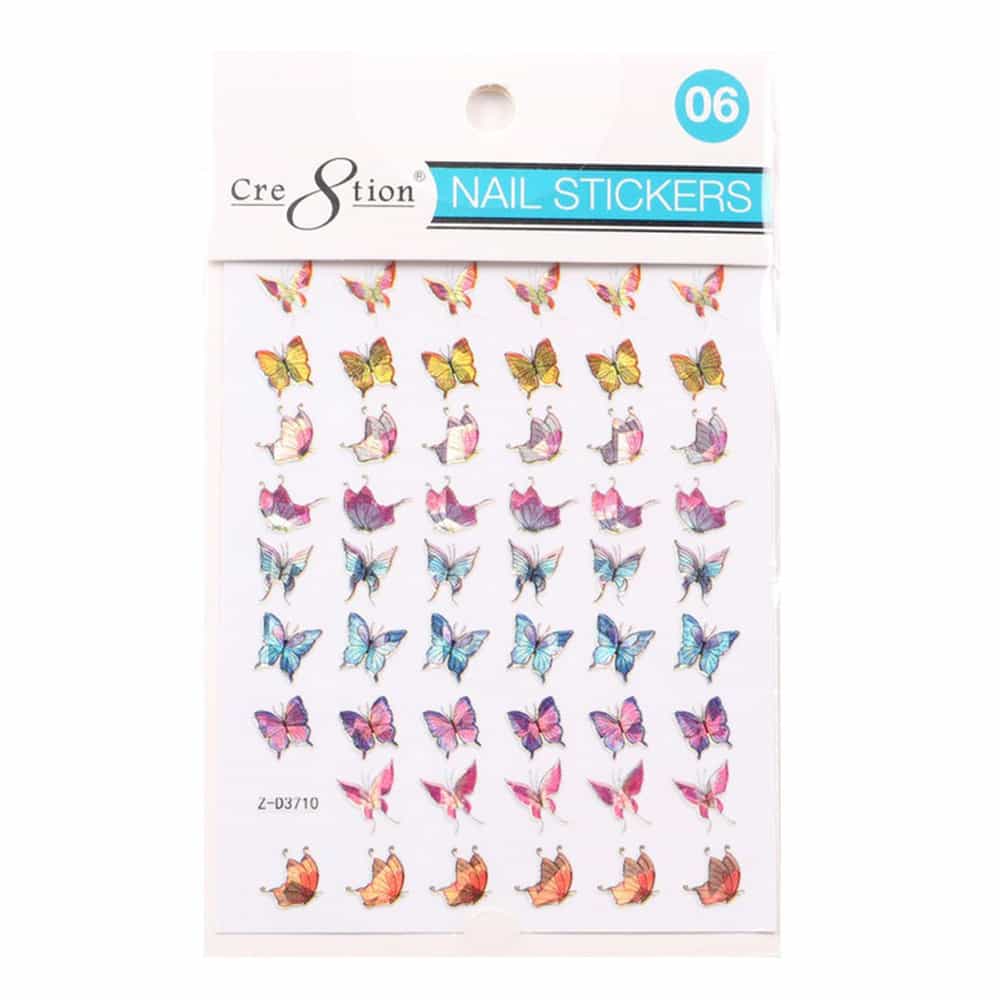 White Smoke Cre8tion Nail Art Sticker Butterfly 06 1101-1114