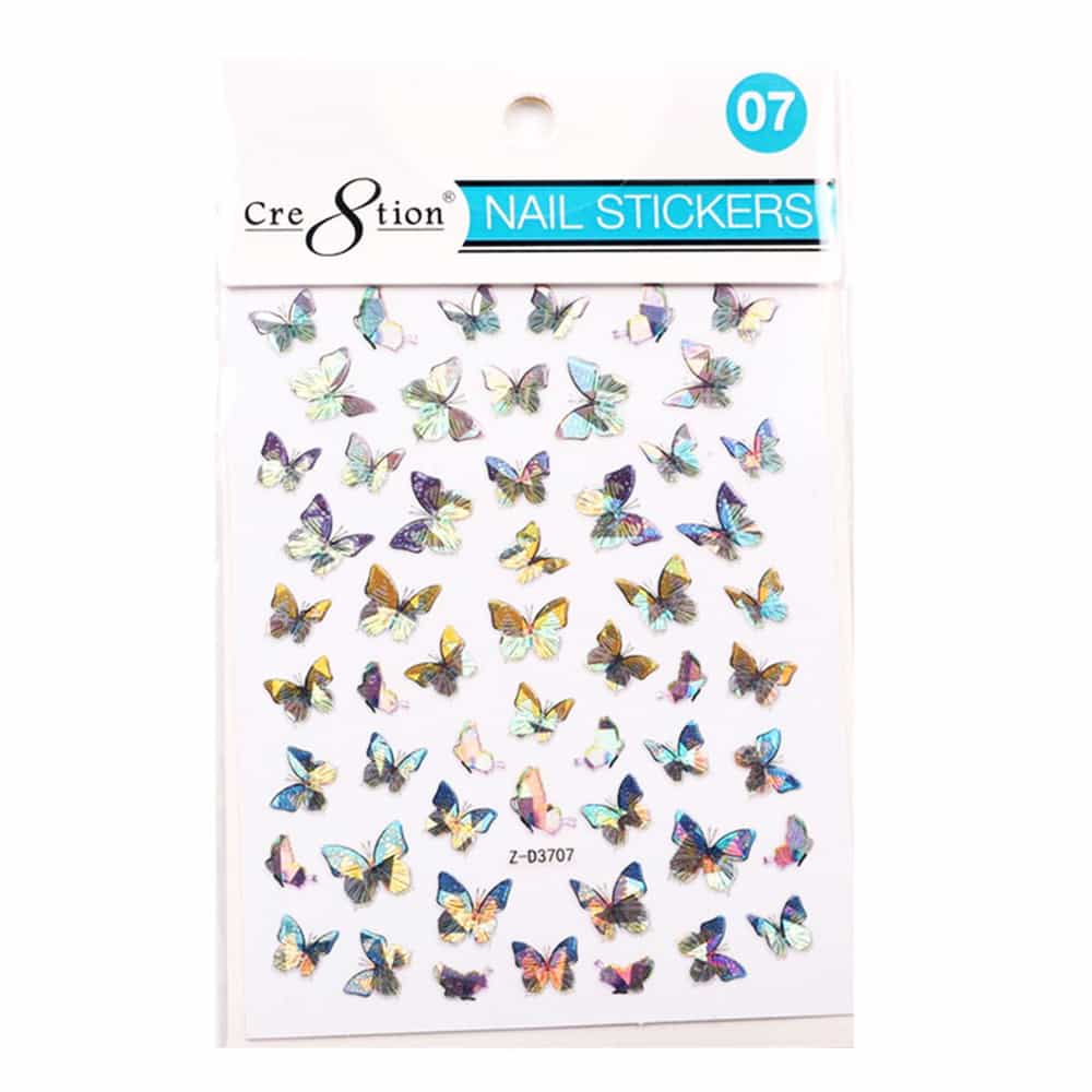 White Smoke Cre8tion Nail Art Sticker Butterfly 07 1101-1115