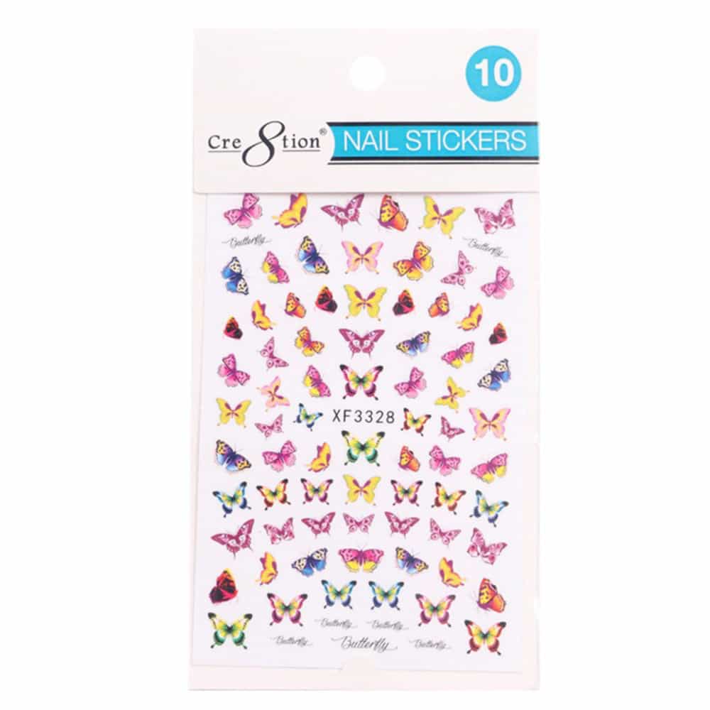 White Smoke Cre8tion Nail Art Sticker Butterfly 10 1101-1121
