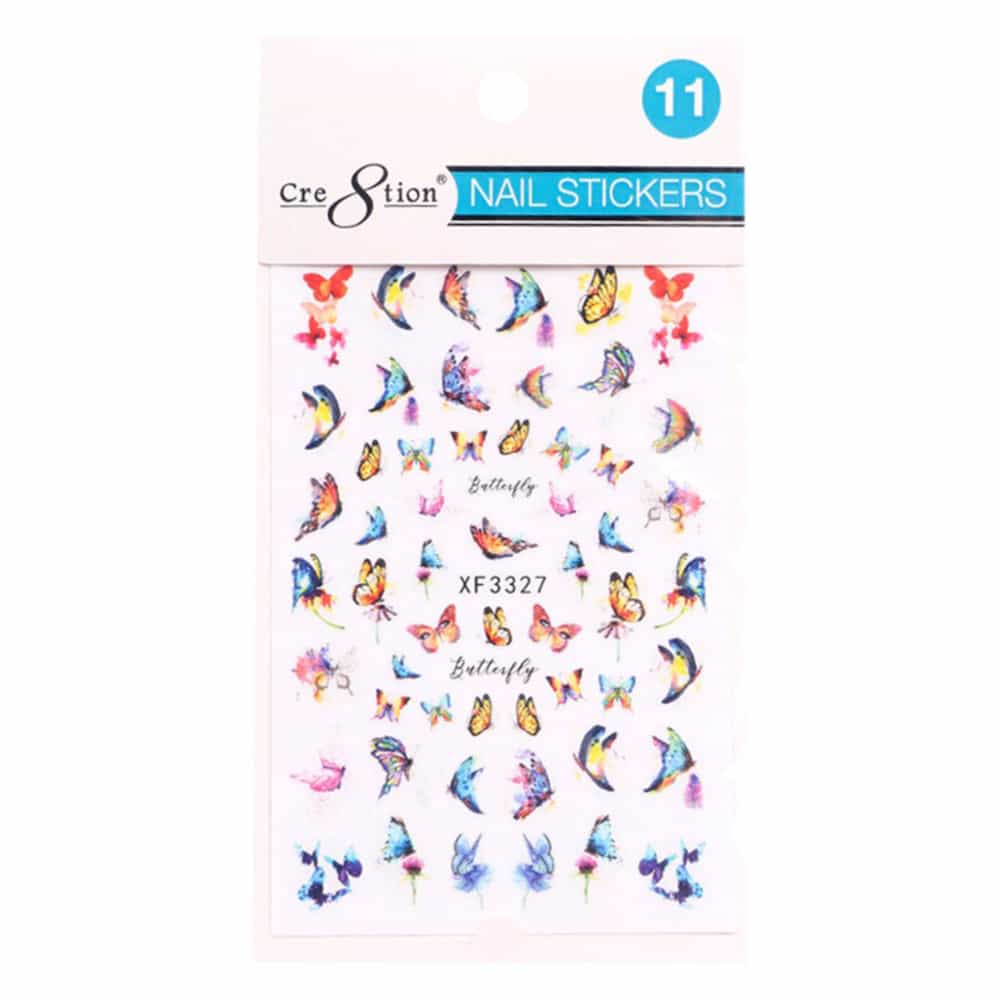 White Smoke Cre8tion Nail Art Sticker Butterfly 11 1101-1122