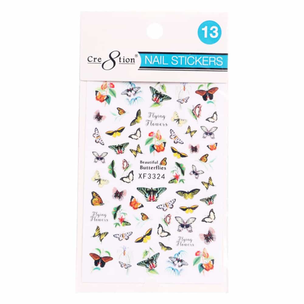 White Smoke Cre8tion Nail Art Sticker Butterfly 13 1101-1124