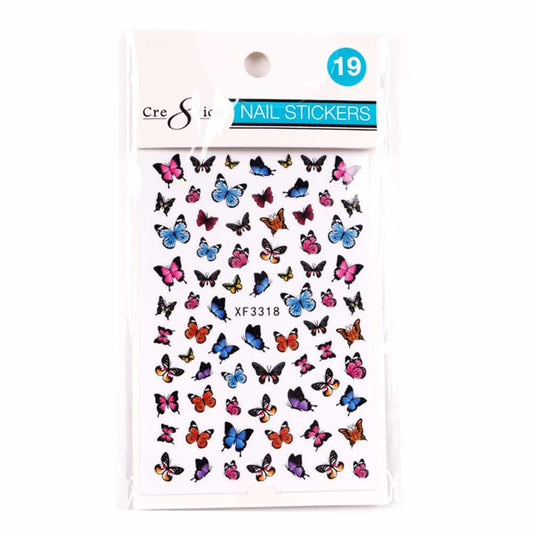 White Smoke Cre8tion Nail Art Sticker Butterfly 19 1101-1130