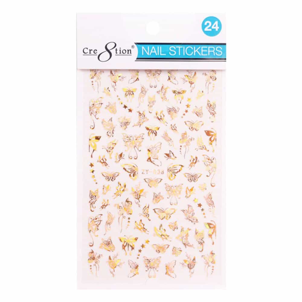Antique White Cre8tion Nail Art Sticker Butterfly 24 1101-1135
