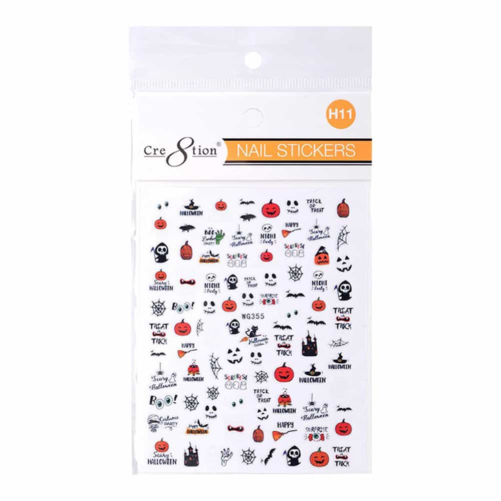 White Smoke Cre8tion Nail Art Sticker Halloween H11 1101-1156