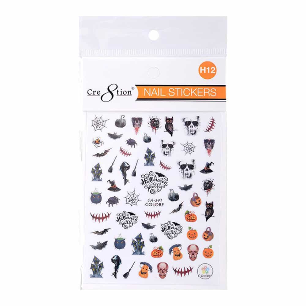 White Smoke Cre8tion Nail Art Sticker Halloween H12 1101-1157