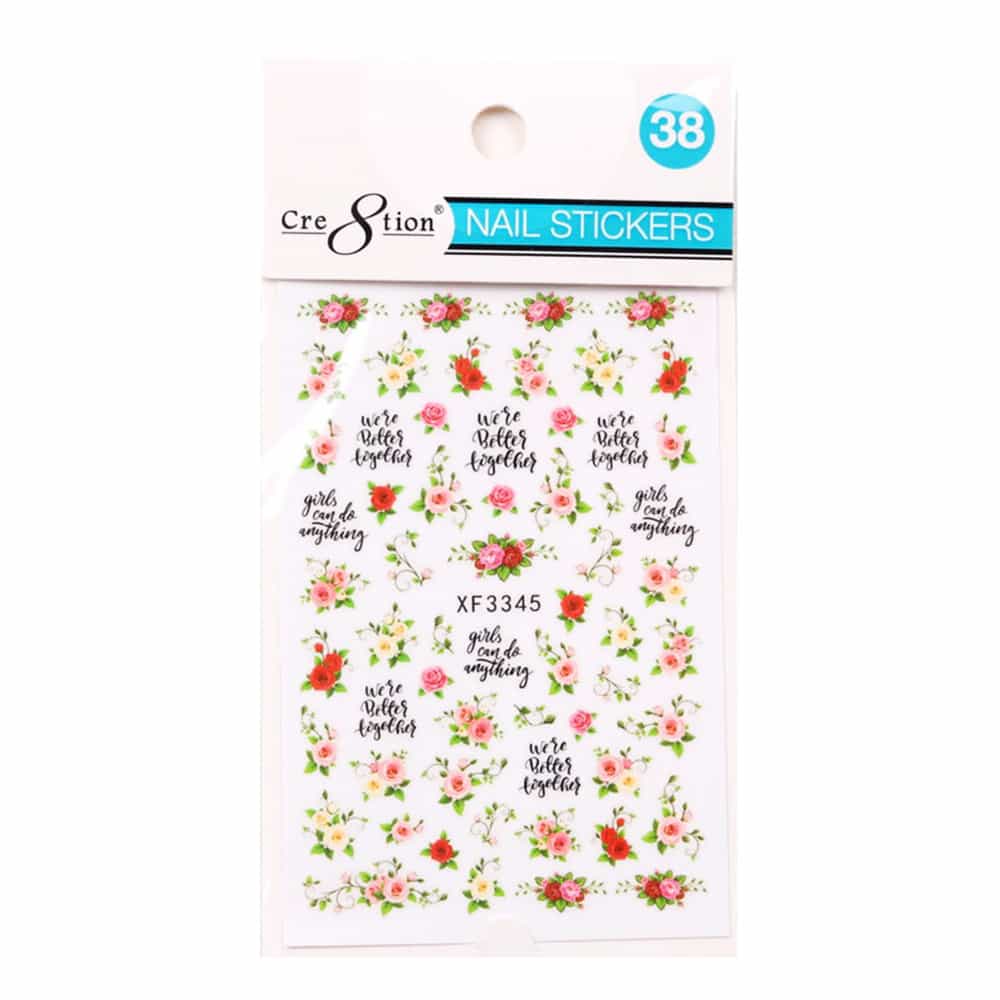 White Smoke Cre8tion Nail Art Sticker Butterfly 38 1101-1169