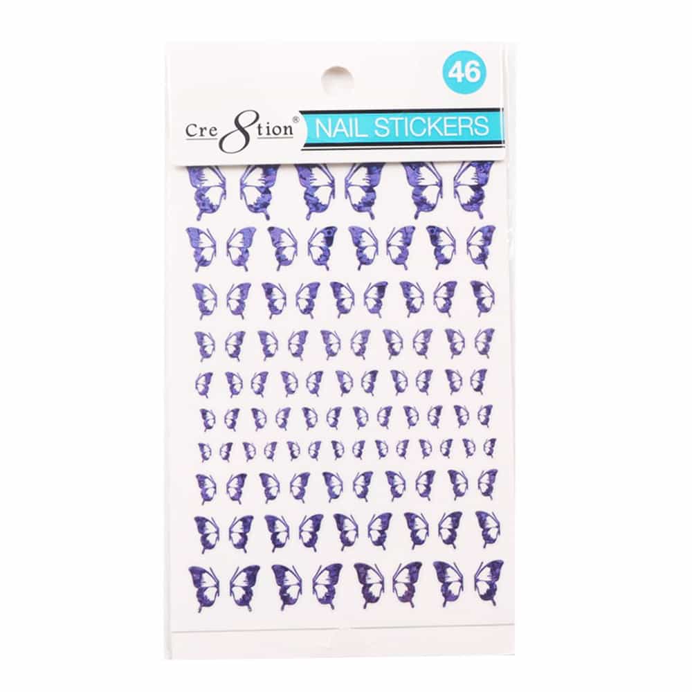 White Smoke Cre8tion Nail Art Sticker Butterfly 46 1101-1177