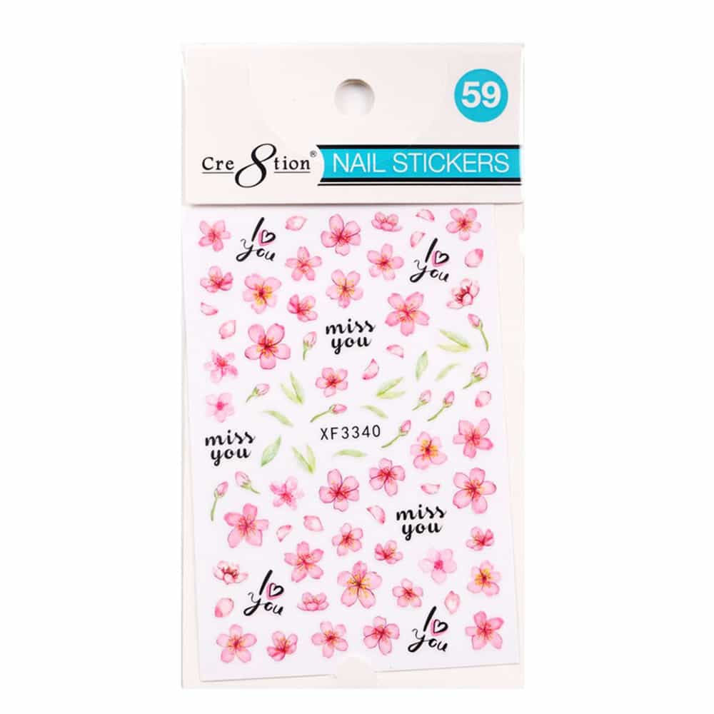 White Smoke Cre8tion Nail Art Sticker Butterfly 59 1101-1190