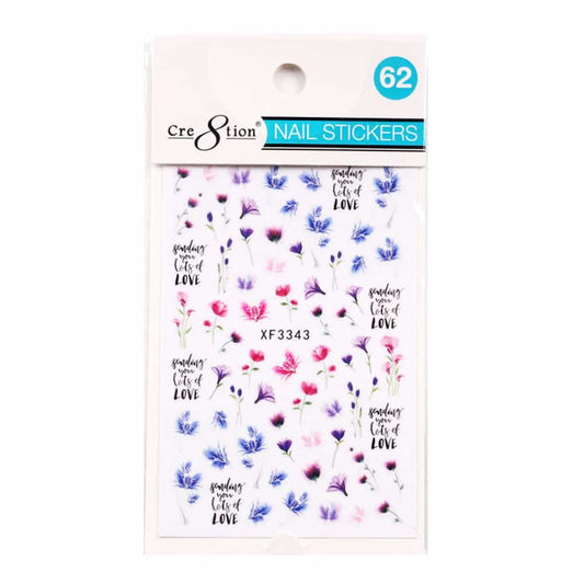 White Smoke Cre8tion Nail Art Sticker Butterfly 62 1101-1193