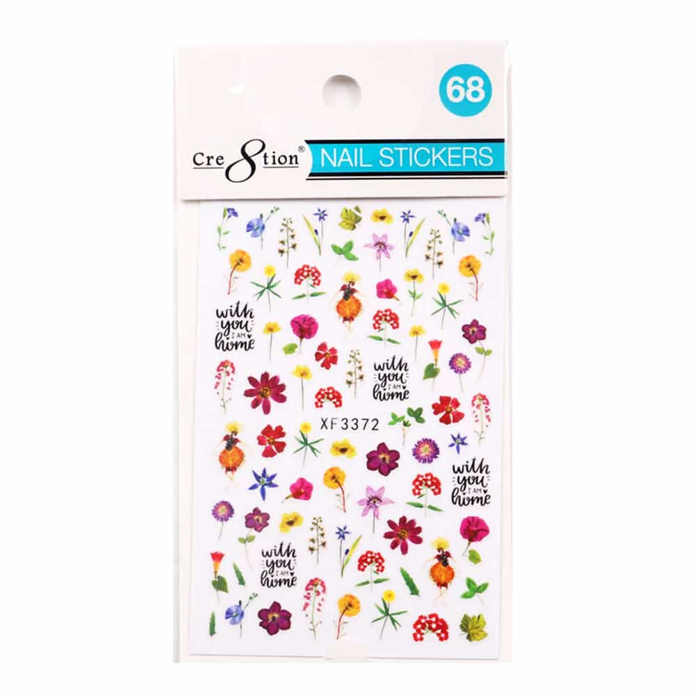 White Smoke Cre8tion Nail Art Sticker Butterfly 68 1101-1199