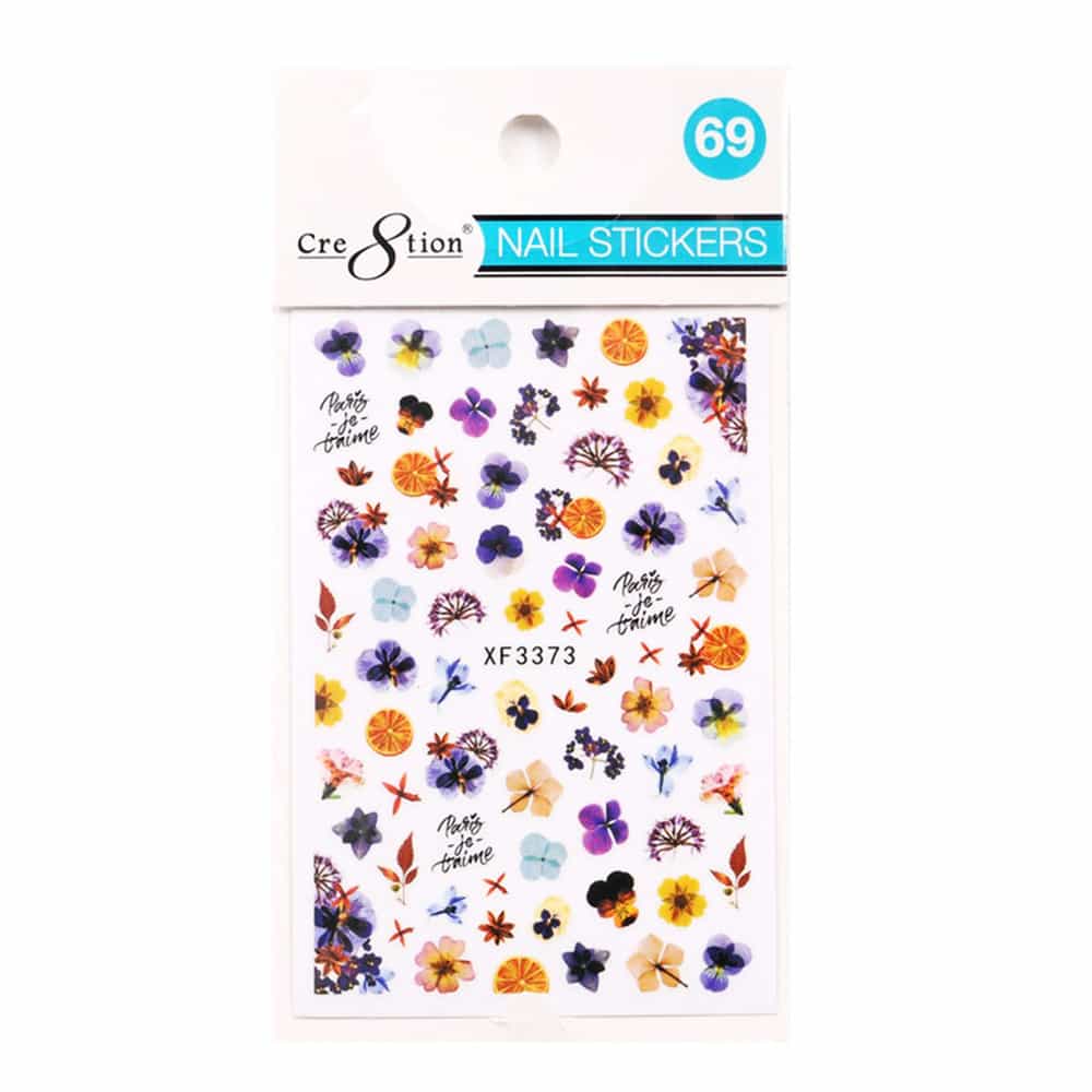 White Smoke Cre8tion Nail Art Sticker Butterfly 69 1101-1200