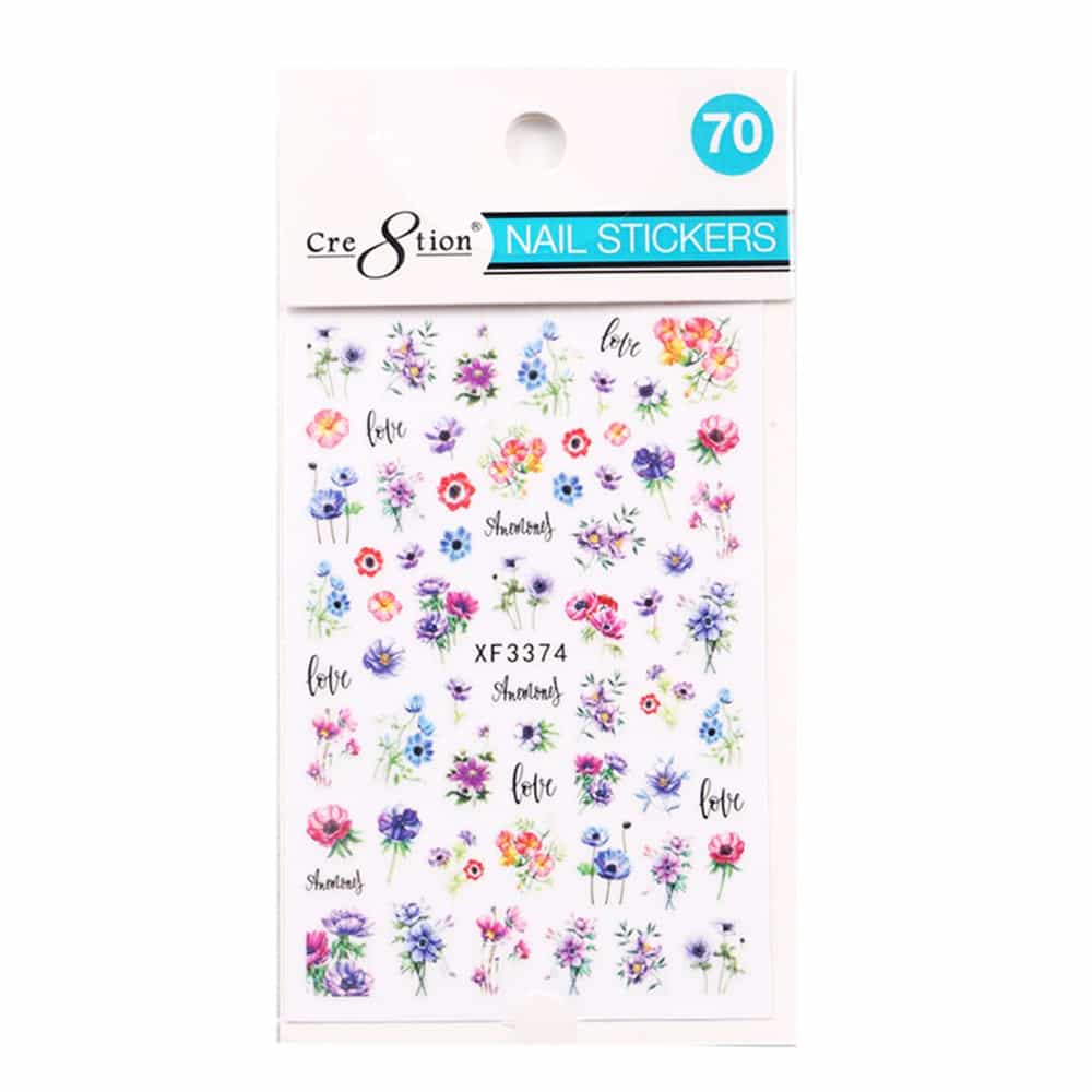 White Smoke Cre8tion Nail Art Sticker Butterfly 70 1101-1201
