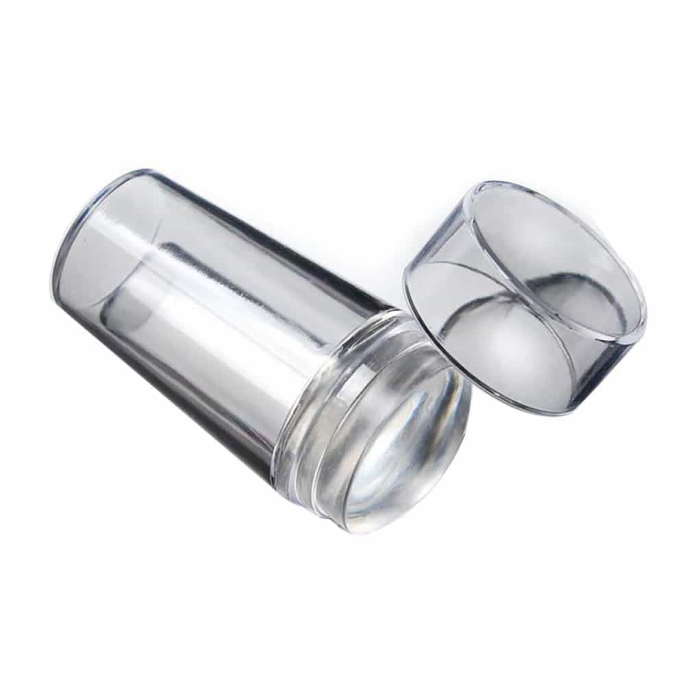 White Smoke Silver Star Clear Jelly Nail Art Stamper With Scraper 24912