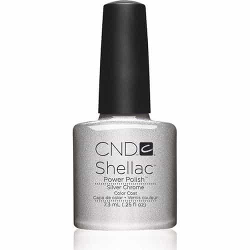 White Smoke CND Shellac Silver Chrome 7.3ml/0.25 fl oz 91993
