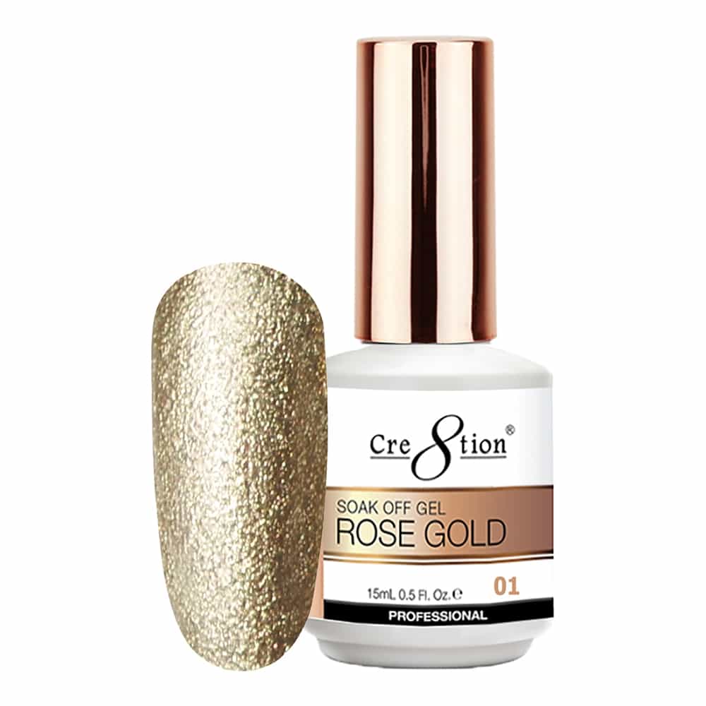 White Smoke Cre8tion Rose Gold 01 Soak Off Gel 0.5 fl oz/15 ml 0916-3124