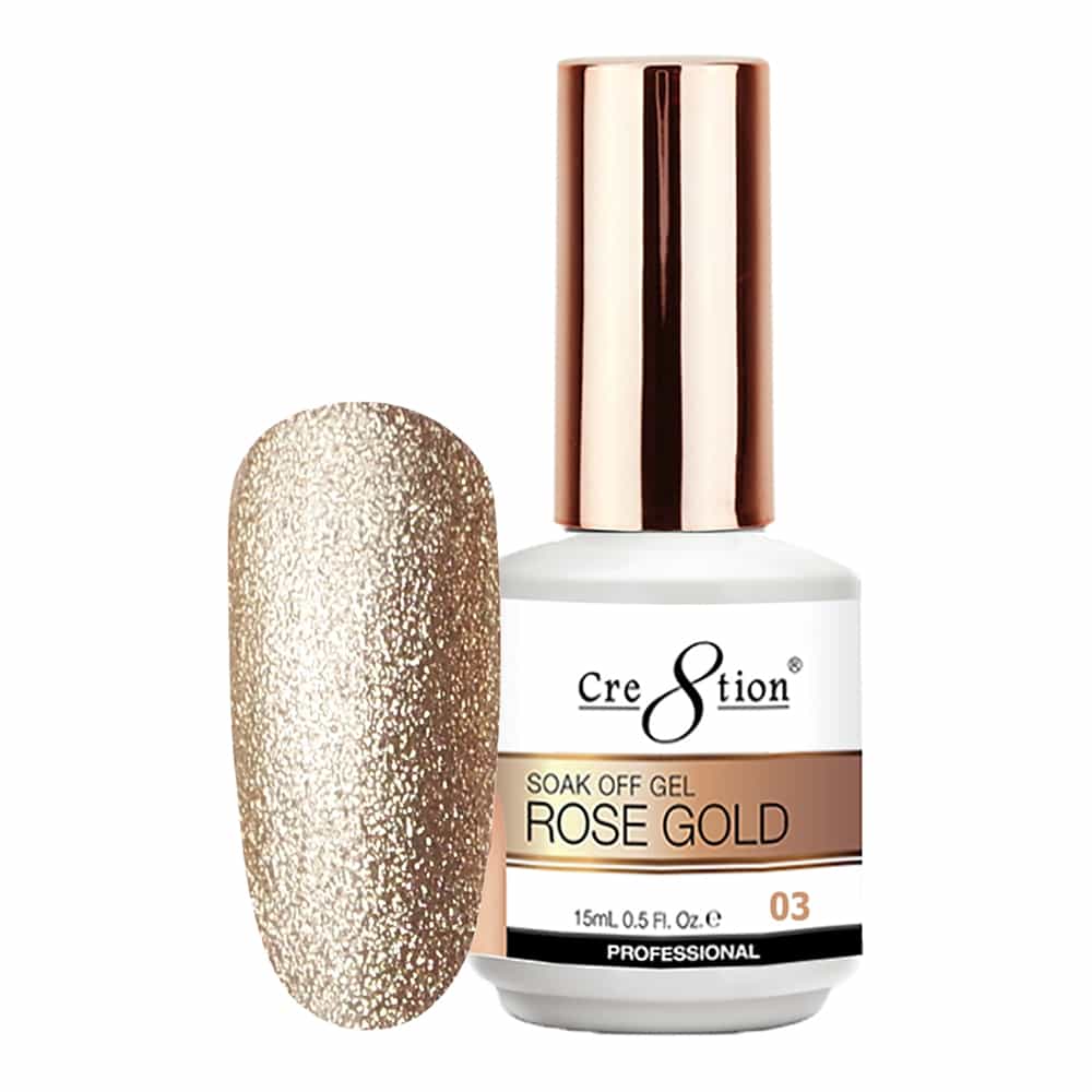 White Smoke Cre8tion Rose Gold 03 Soak Off Gel 0.5 fl oz/15 ml 0916-3126