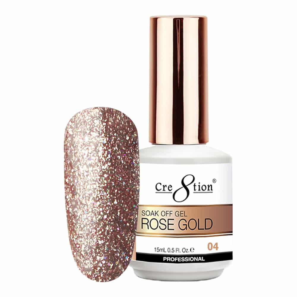 White Smoke Cre8tion Rose Gold 04 Soak Off Gel 0.5 fl oz/15 ml 0916-3127