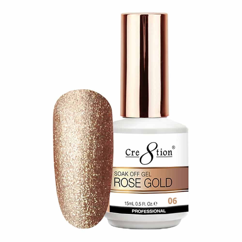 White Smoke Cre8tion Rose Gold 06 Soak Off Gel 0.5 fl oz/15 ml 0916-3129