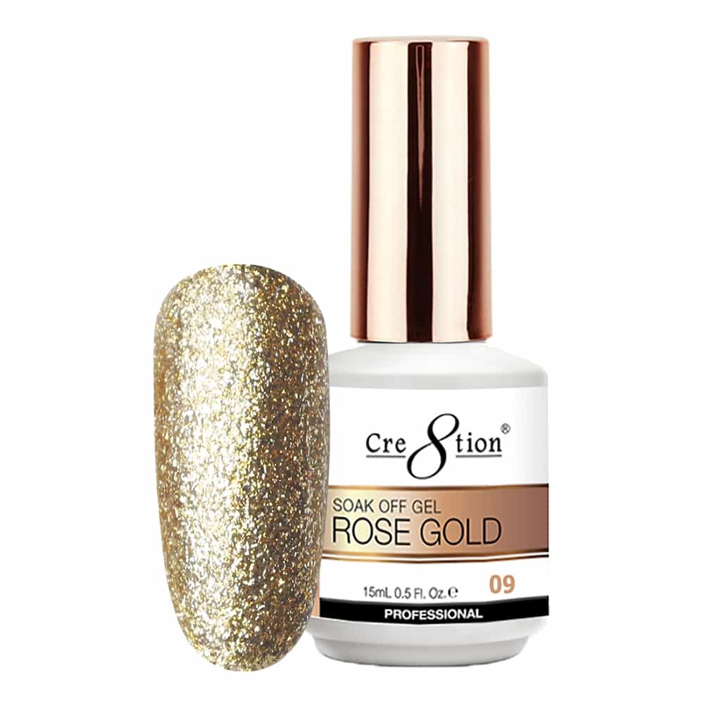 White Smoke Cre8tion Rose Gold 09 Soak Off Gel 0.5 fl oz/15 ml 0916-3132