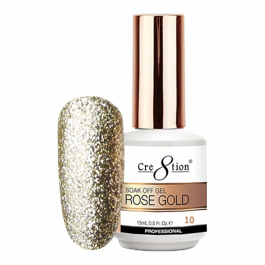 White Smoke Cre8tion Rose Gold 10 Soak Off Gel 0.5 fl oz/15 ml 0916-3133