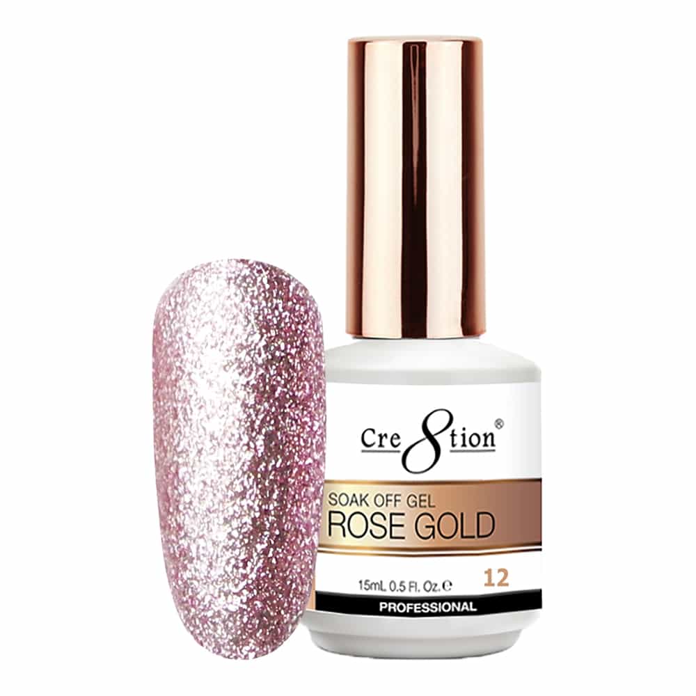 White Smoke Cre8tion Rose Gold 12 Soak Off Gel 0.5 fl oz/15 ml 0916-3135