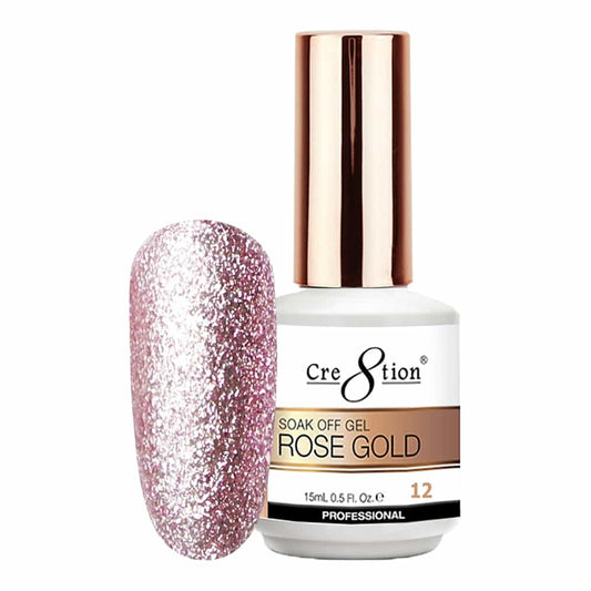 White Smoke Cre8tion Rose Gold 12 Soak Off Gel 0.5 fl oz/15 ml 0916-3135