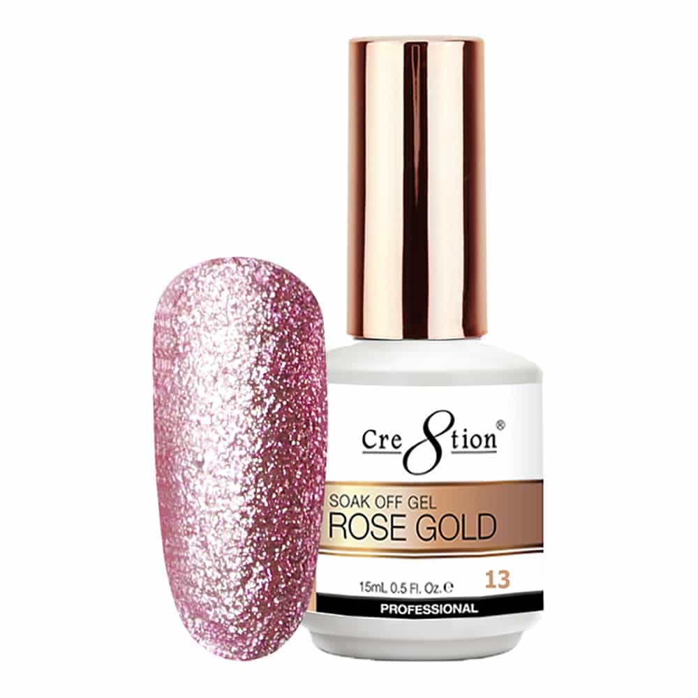 White Smoke Cre8tion Rose Gold 13 Soak Off Gel 0.5 fl oz/15 ml 0916-3136