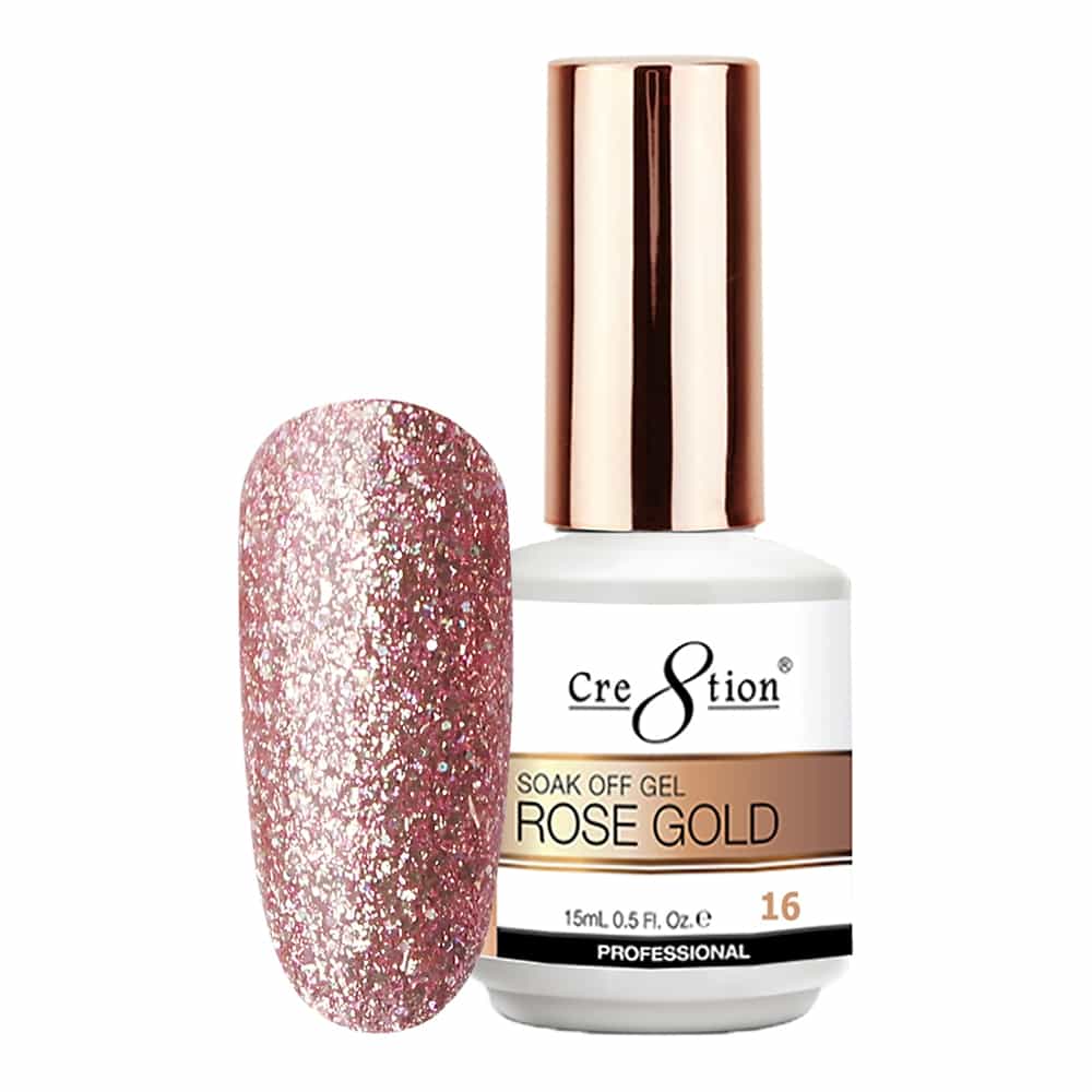 White Smoke Cre8tion Rose Gold 16 Soak Off Gel 0.5 fl oz/15 ml 0916-3139
