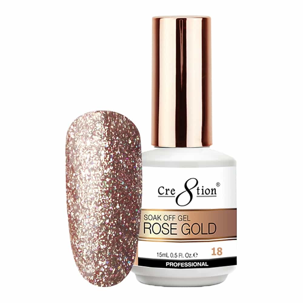 White Smoke Cre8tion Rose Gold 18 Soak Off Gel 0.5 fl oz/15 ml 0916-3141