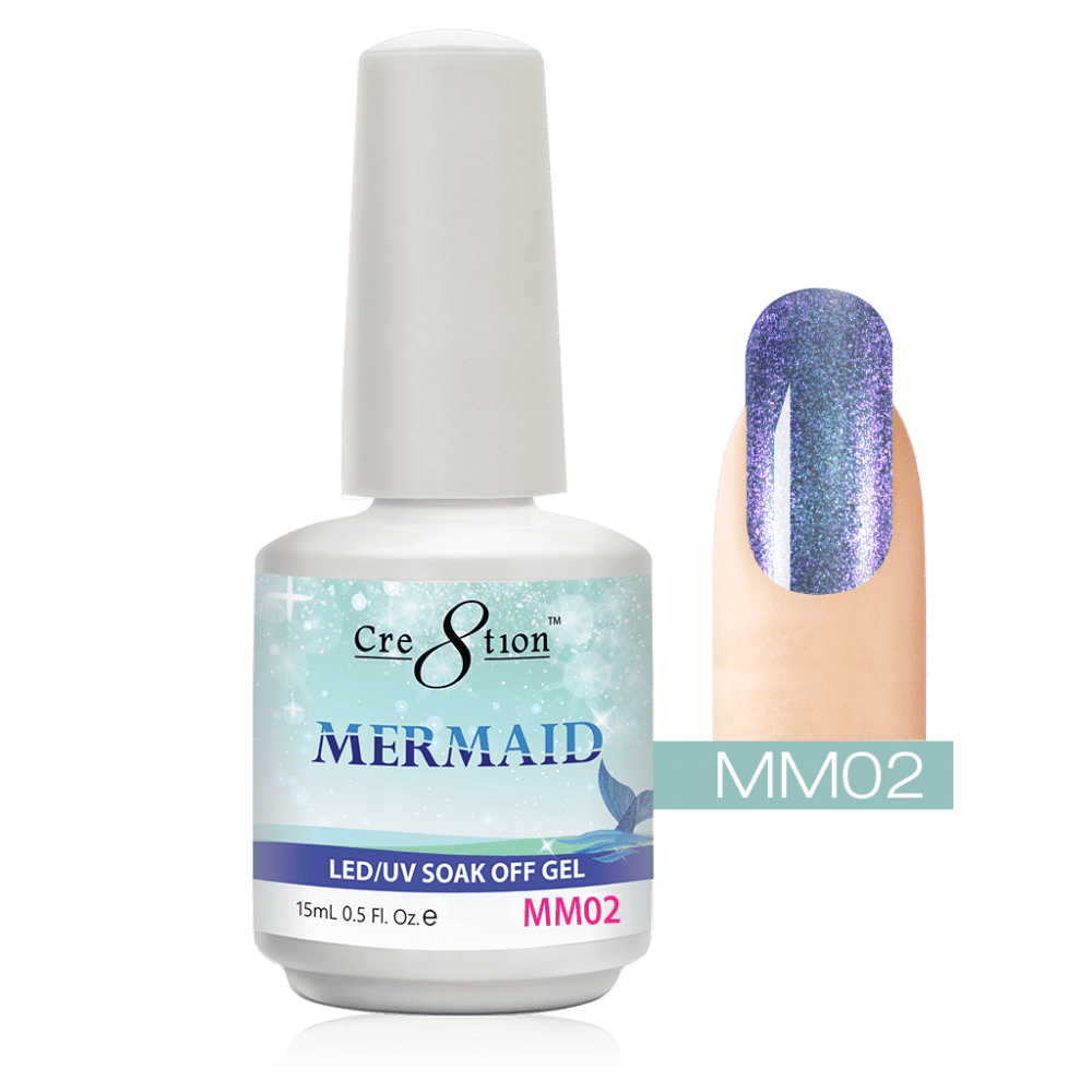 Black Cre8tion Mermaid LED/UV Soak Off Gel 0.5 fl oz/15ml - MM02