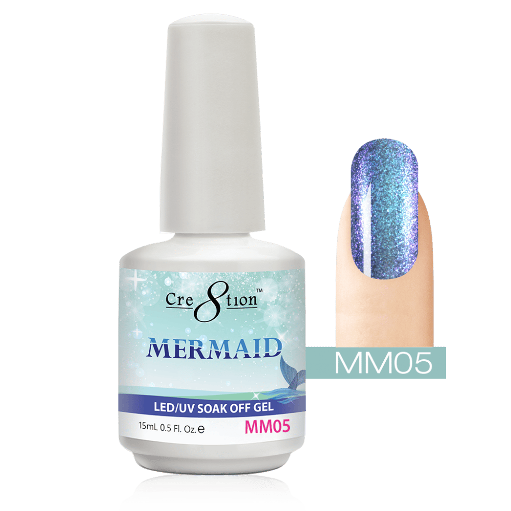 Black Cre8tion Mermaid LED/UV Soak Off Gel 0.5 fl oz/15ml - MM05