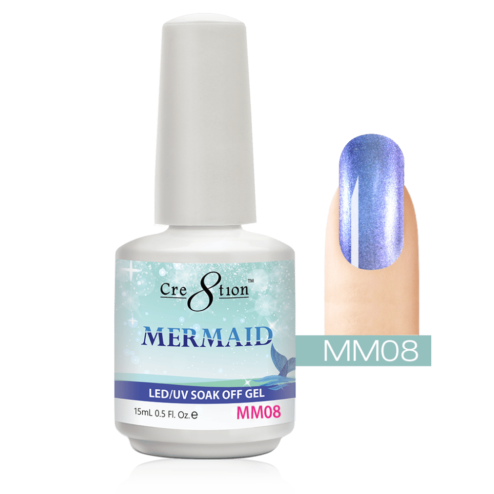 Black Cre8tion Mermaid LED/UV Soak Off Gel 0.5 fl oz/15ml - MM08
