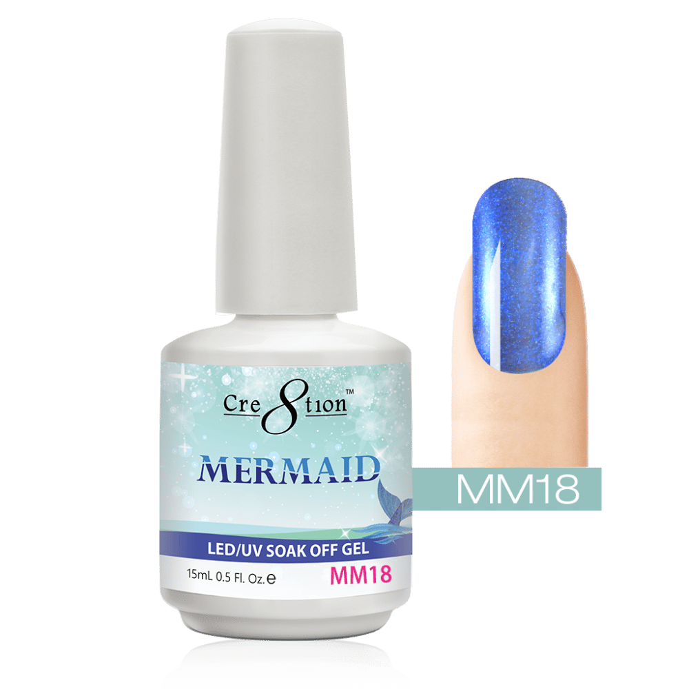 Black Cre8tion Mermaid LED/UV Soak Off Gel 0.5 fl oz/15ml - MM18