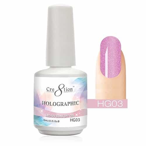 White Smoke Cre8tion Holographic LED/UV Soak Off Gel 0.5 oz/15ml - HG03