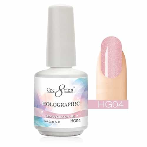 White Smoke Cre8tion Holographic LED/UV Soak Off Gel 0.5 oz/15ml - HG04