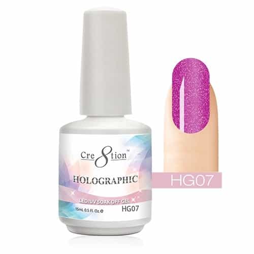 White Smoke Cre8tion Holographic LED/UV Soak Off Gel 0.5 oz/15ml - HG07
