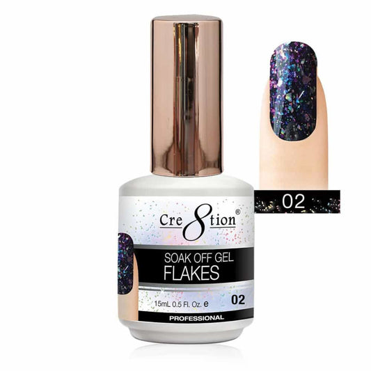 White Smoke Cre8tion Soak Off Gel Flakes 0.5 oz/15ml 0916-1632