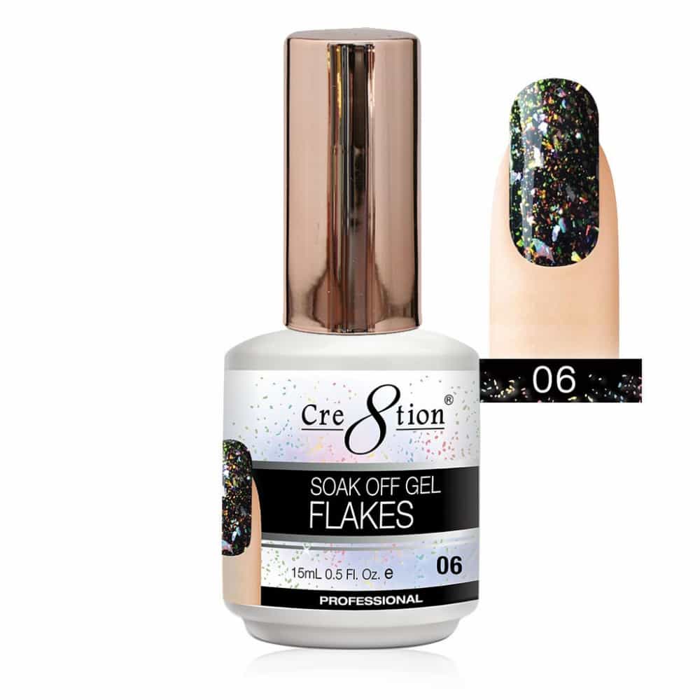 White Smoke Cre8tion Soak Off Gel Flakes 0.5 oz/15ml 0916-1636