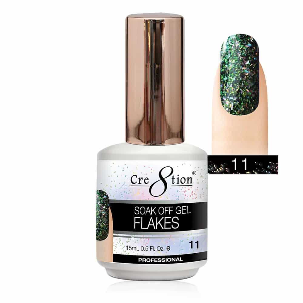 White Smoke Cre8tion Soak Off Gel Flakes 0.5 oz/15ml 0916-1641