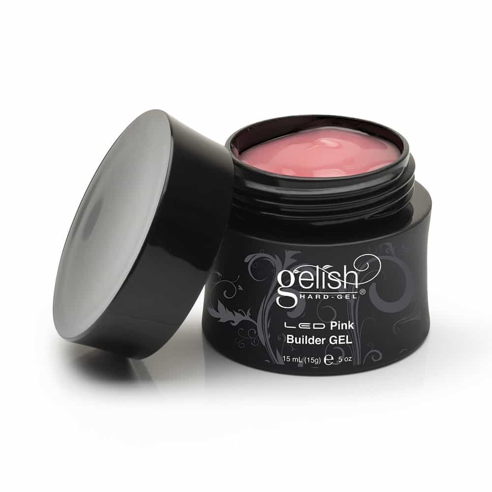 Black Gelish Hard Gel LED Builder Nail Gel 0.5oz - Pink 01387