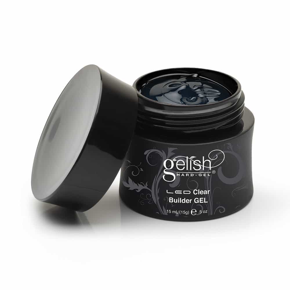 Black Gelish Hard Gel LED Builder Nail Gel 0.5 oz - Clear 01393