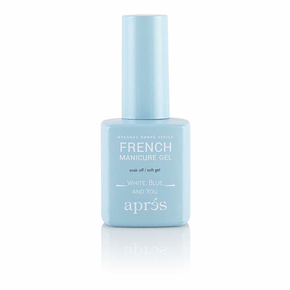 Light Steel Blue Apres French Manicure Gel Ombre - White Blue And You AB-115