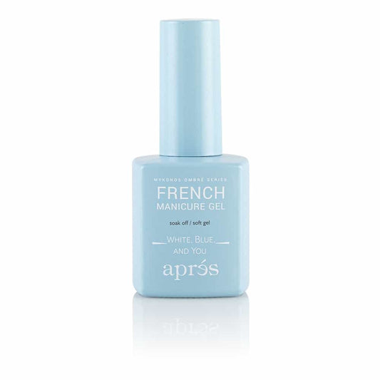 Light Steel Blue Apres French Manicure Gel Ombre - White Blue And You AB-115