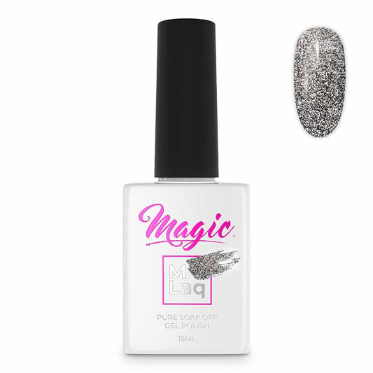White Smoke Magic Gel Polish MLaq Reflections Silver Rain -