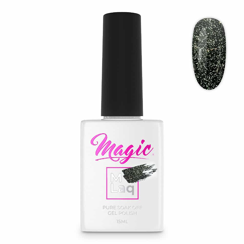 White Smoke Magic Gel Polish MLaq Reflections Dark Green -