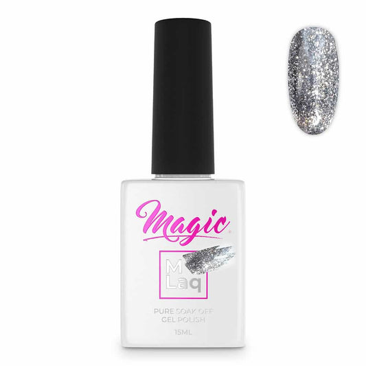 White Smoke Magic Gel Polish MLaq Black Silver -