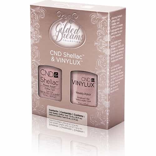 Rosy Brown CND Gilded Dreams Shellac&Vinylux - Duo Chiffon Twirl